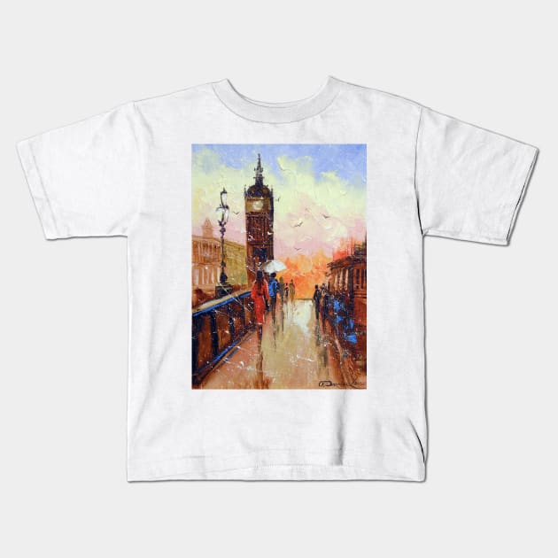 Walk in London Kids T-Shirt by OLHADARCHUKART